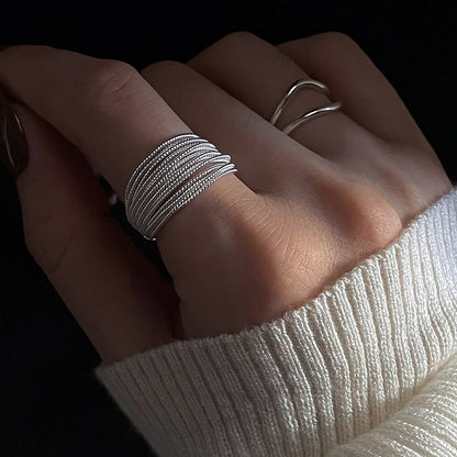 Minimalist Multi-Layer Winding Ring | Copper Adjustable Women's