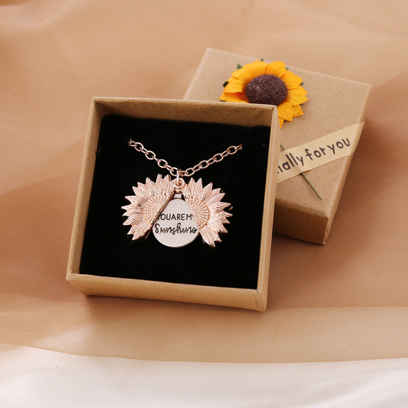 Sunflower Pendant Necklace for Women | Gold and Silver