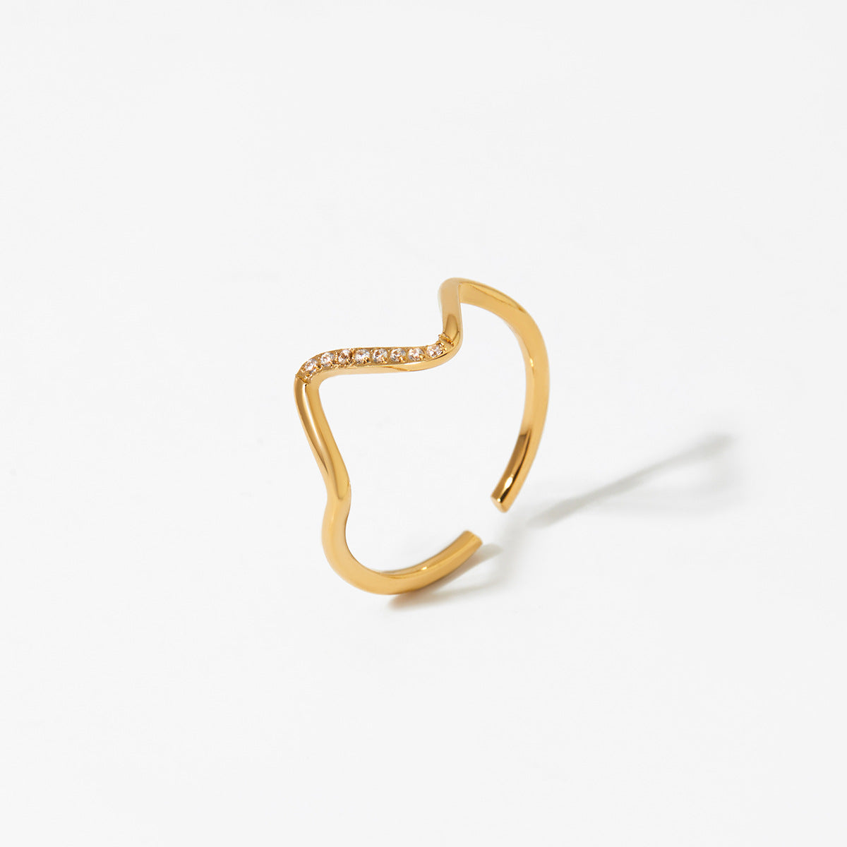 Stainless Steel Wave Ring for Women | Gold and Silver