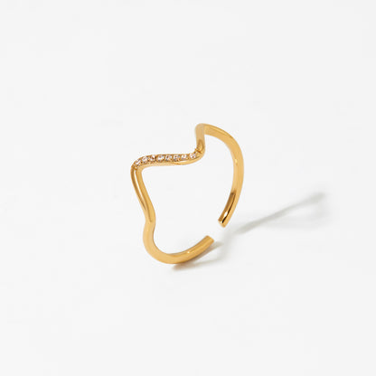 Stainless Steel Wave Ring for Women | Gold and Silver