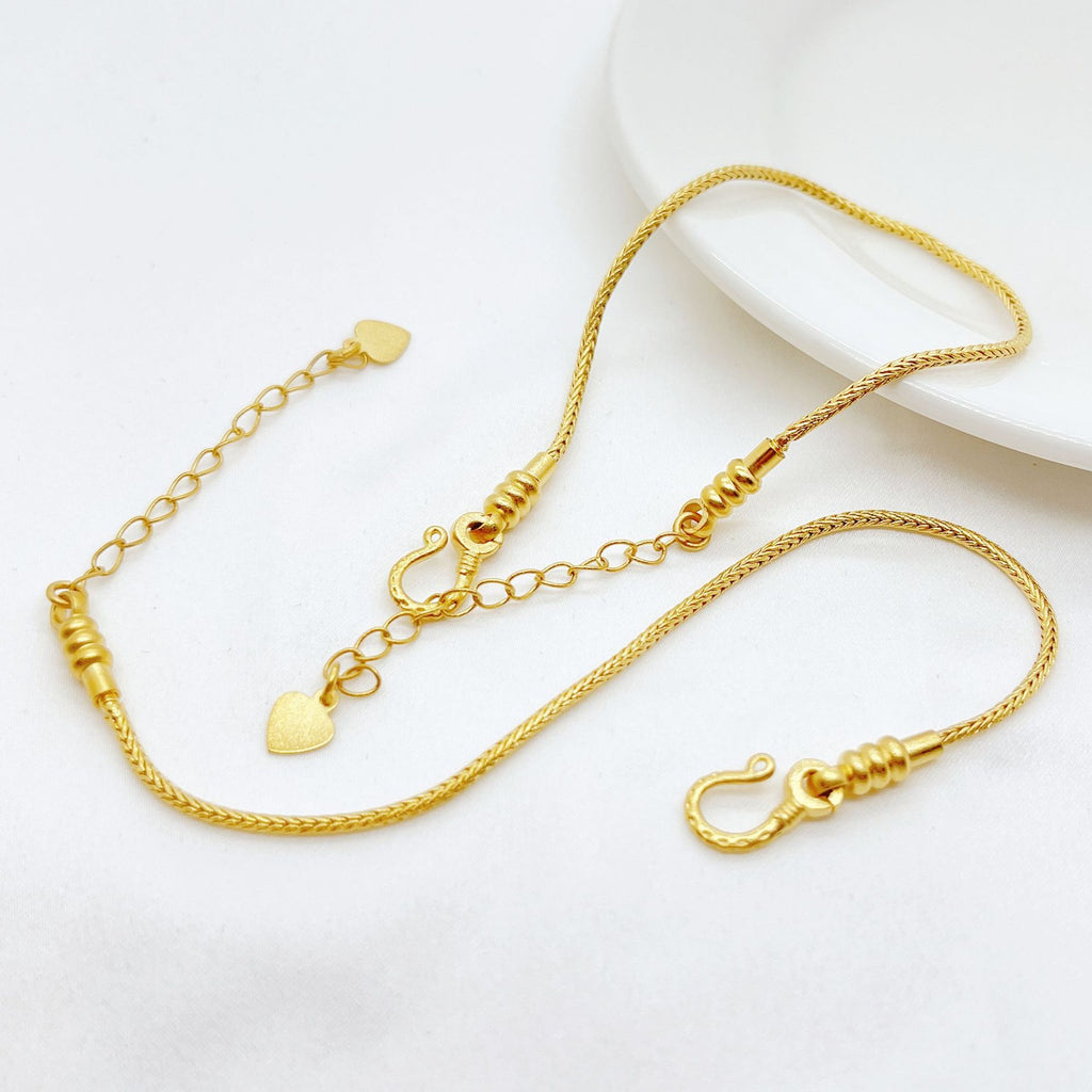 Alluvial Gold Snake Bone Bracelet with DIY Bead Threading