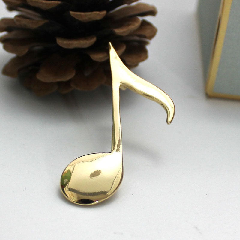 Musical Note Brooch | Alloy Electroplated Yellow Celebrity Street