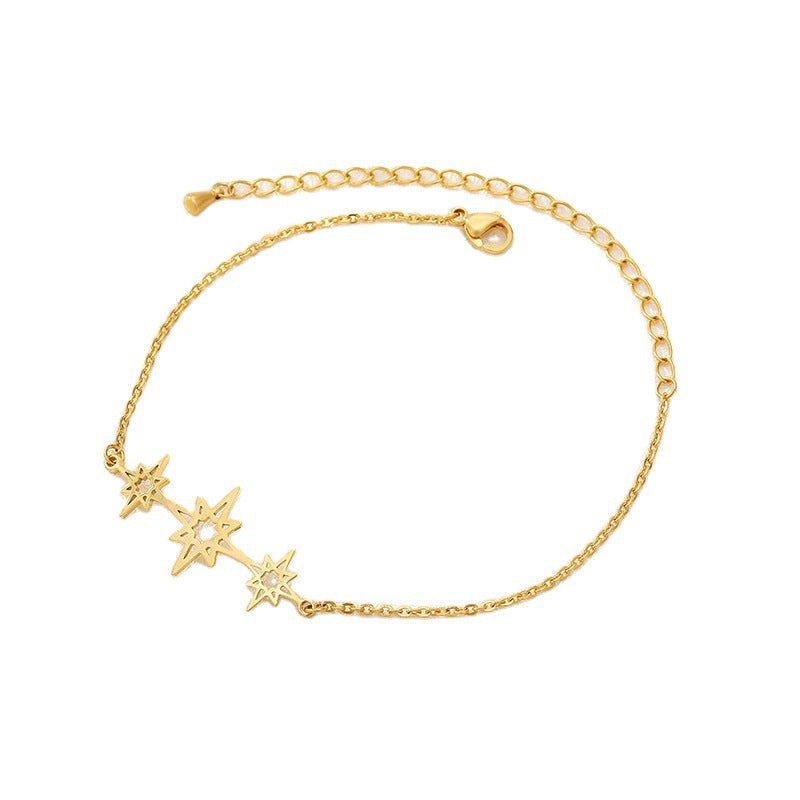 Star Pendant Chain Bracelet in Stainless Steel for Women