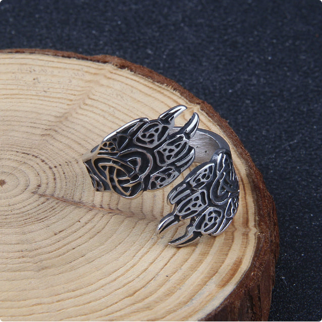 Bear Paw Adjustable Ring | Handcrafted Stainless Steel Unisex