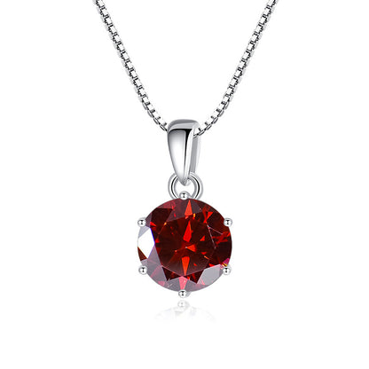 925 Silver Round Moissanite Pendant Necklace