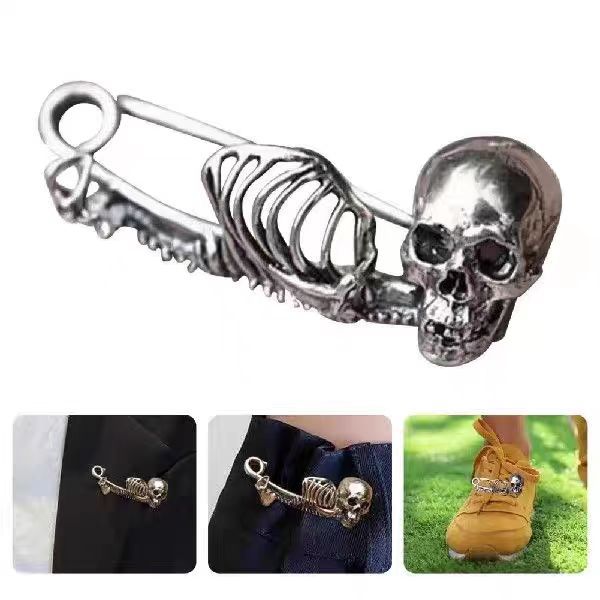 Halloween Vintage Skull Brooch | Zinc Alloy Gold Silver Unisex