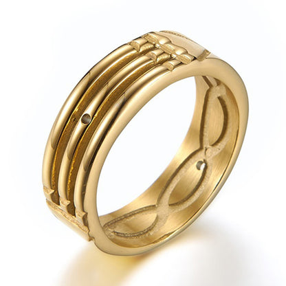 Festive Silver and Gold Ring | Alloy Unisex Geometric Sizes 6–12