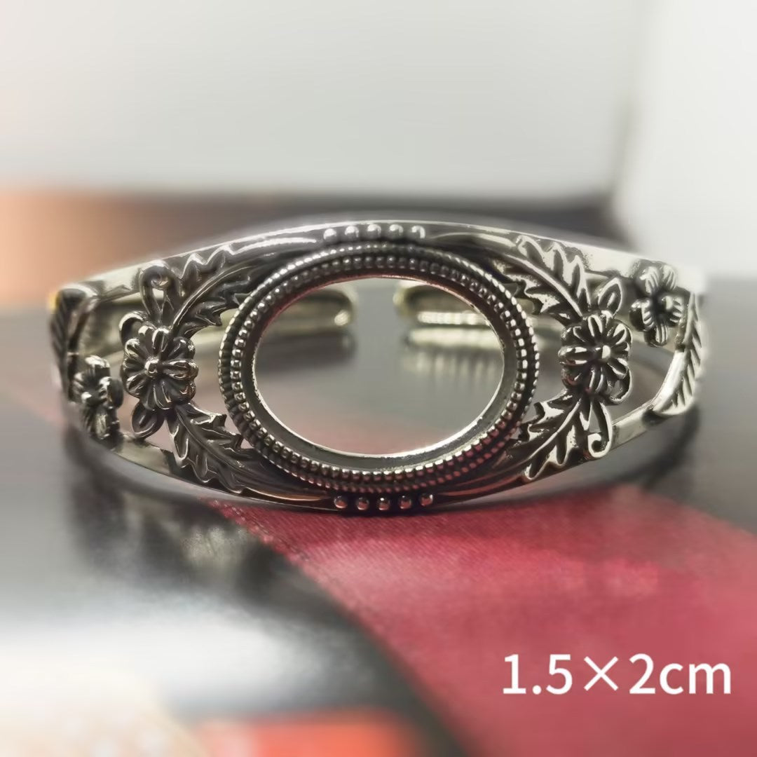 Retro Thai Silver Inlaid Beeswax Bracelet in Copper