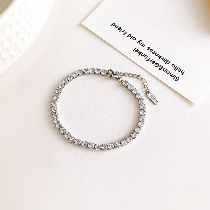 Full Diamond Titanium Steel Couple Bracelet | Gold and Steel