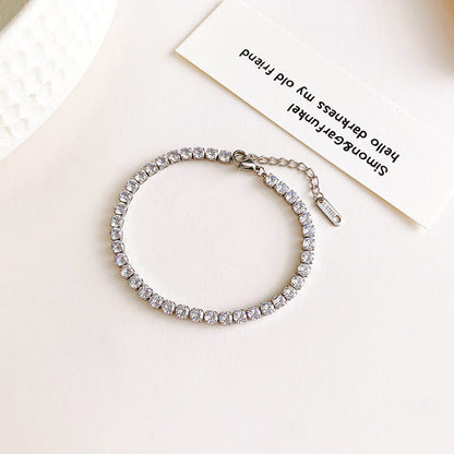 Full Diamond Titanium Steel Couple Bracelet | Gold and Steel