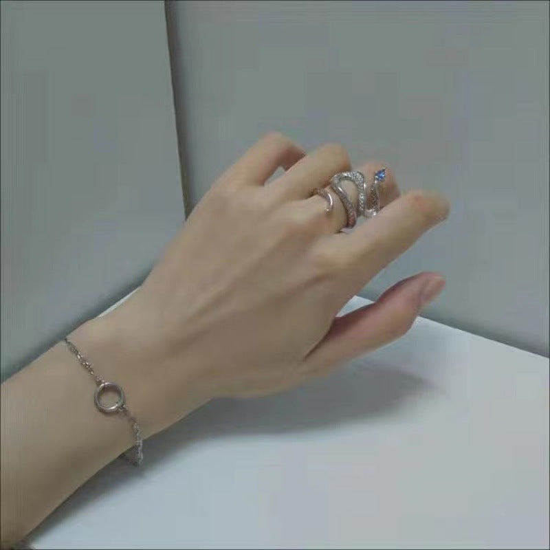 Snake Pattern Ring | Alloy Women's Electroplated Platinum
