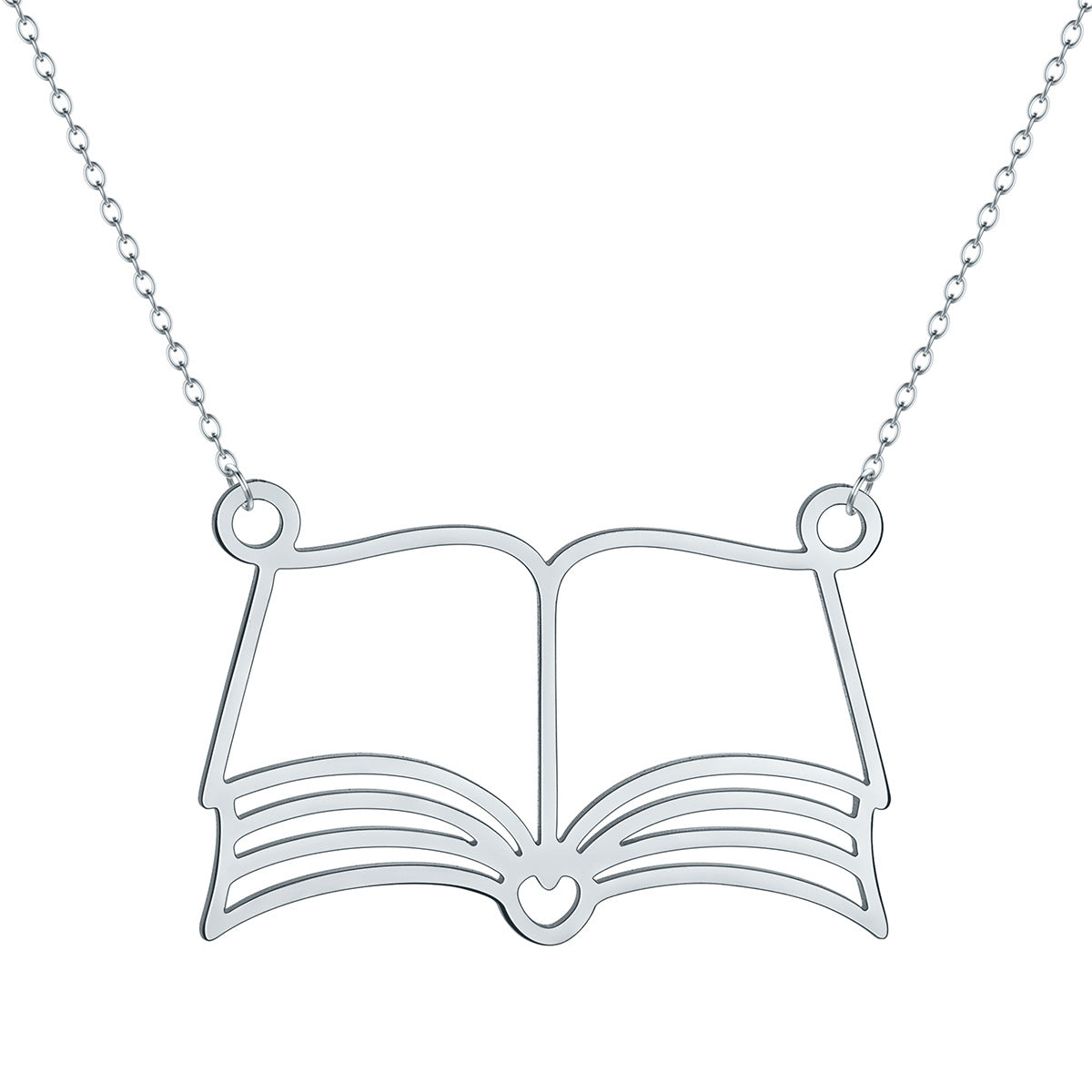 Open Book Pendant Necklace in Stainless Steel | Punk Design