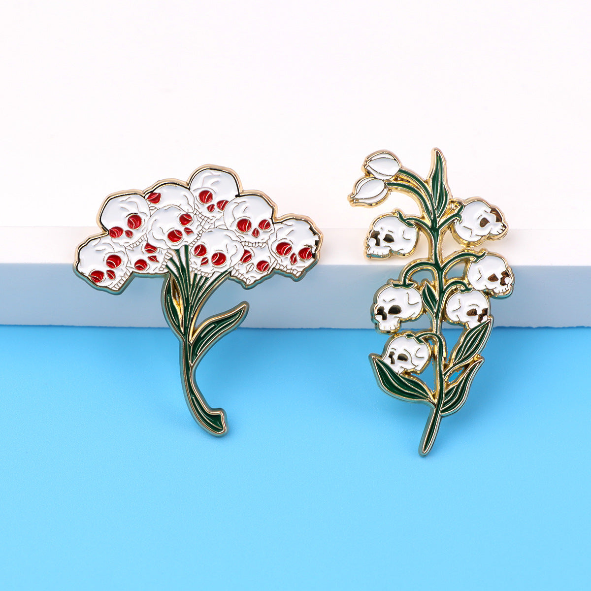 Skull Flower Brooch Pin | Alloy All-Match Badge Accessory