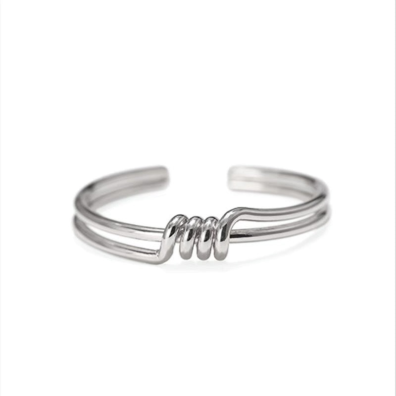 Minimal Art Knotted Bracelet in Stainless Steel