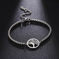Hollow Life Tree Pendant Bracelet in Titanium Steel