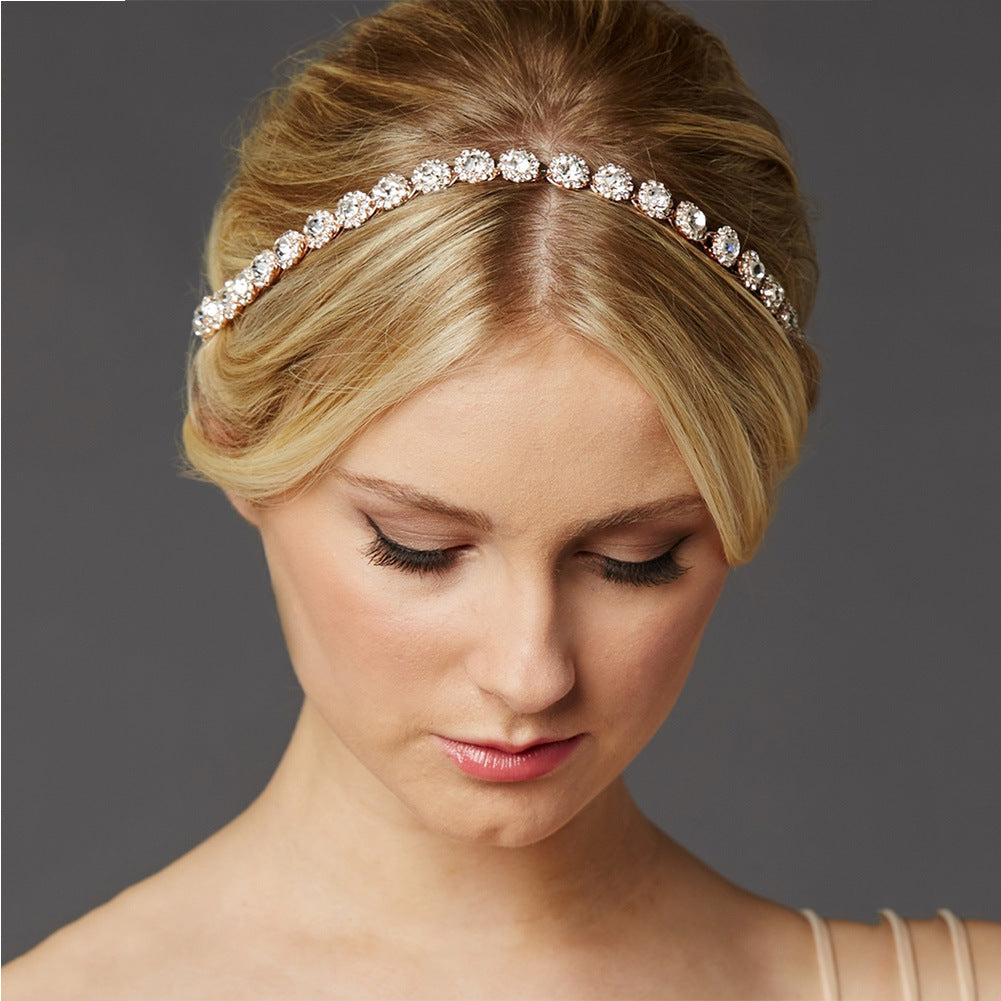 Sunflower Rhinestone Hair Band | Metal Silver Rose Gold Wedding