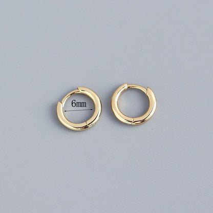 Korean Diamond Embedded Earrings | Copper Gold Silver Versatile