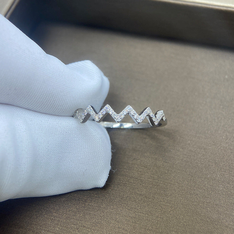 Wave Pattern Zircon Ring | Inspirational Gift for Daughter