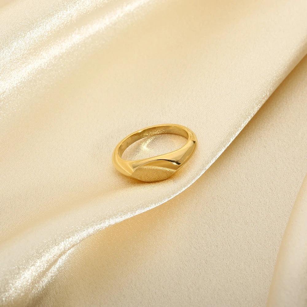 18K Gold-Plated Light Luxury Ring | Stainless Steel Women's INS Style