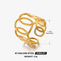 Ellipse Cross Open Ring for Women | Stainless Steel