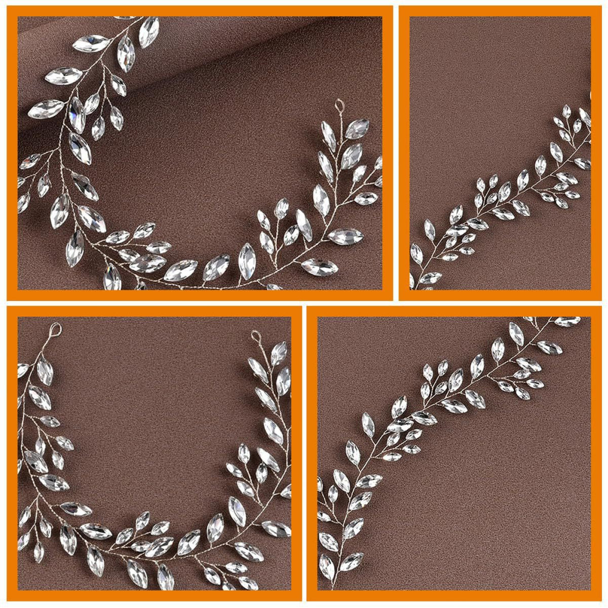 Horse Eye Rhinestone Chain Headband | Crystal Flower KC Gold Silver