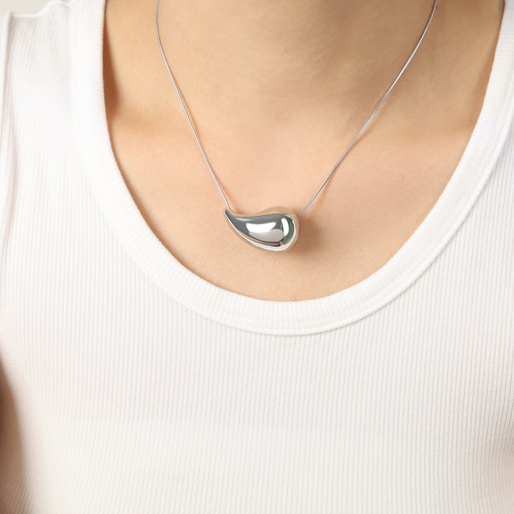 Geometric Droplet Pendant Necklace for Women
