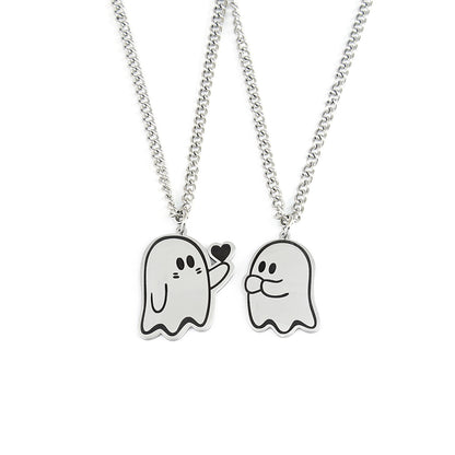 Cute Love Ghost Pendant Necklace | Halloween Style Unisex
