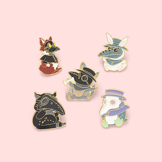 Cute Animal Brooch Badge | Alloy Cartoon Unisex 5 Styles