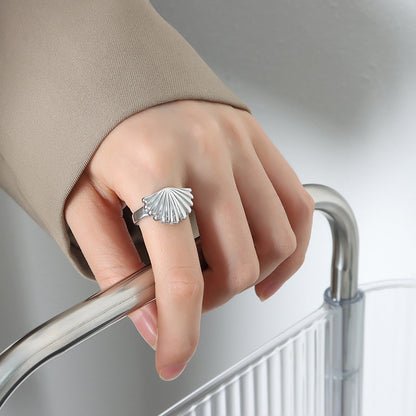 Ocean Scallop Ring | Titanium Steel Women's INS Style