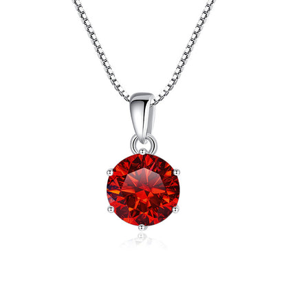 925 Silver Round Moissanite Pendant Necklace