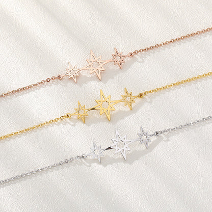 Star Pendant Chain Bracelet in Stainless Steel for Women