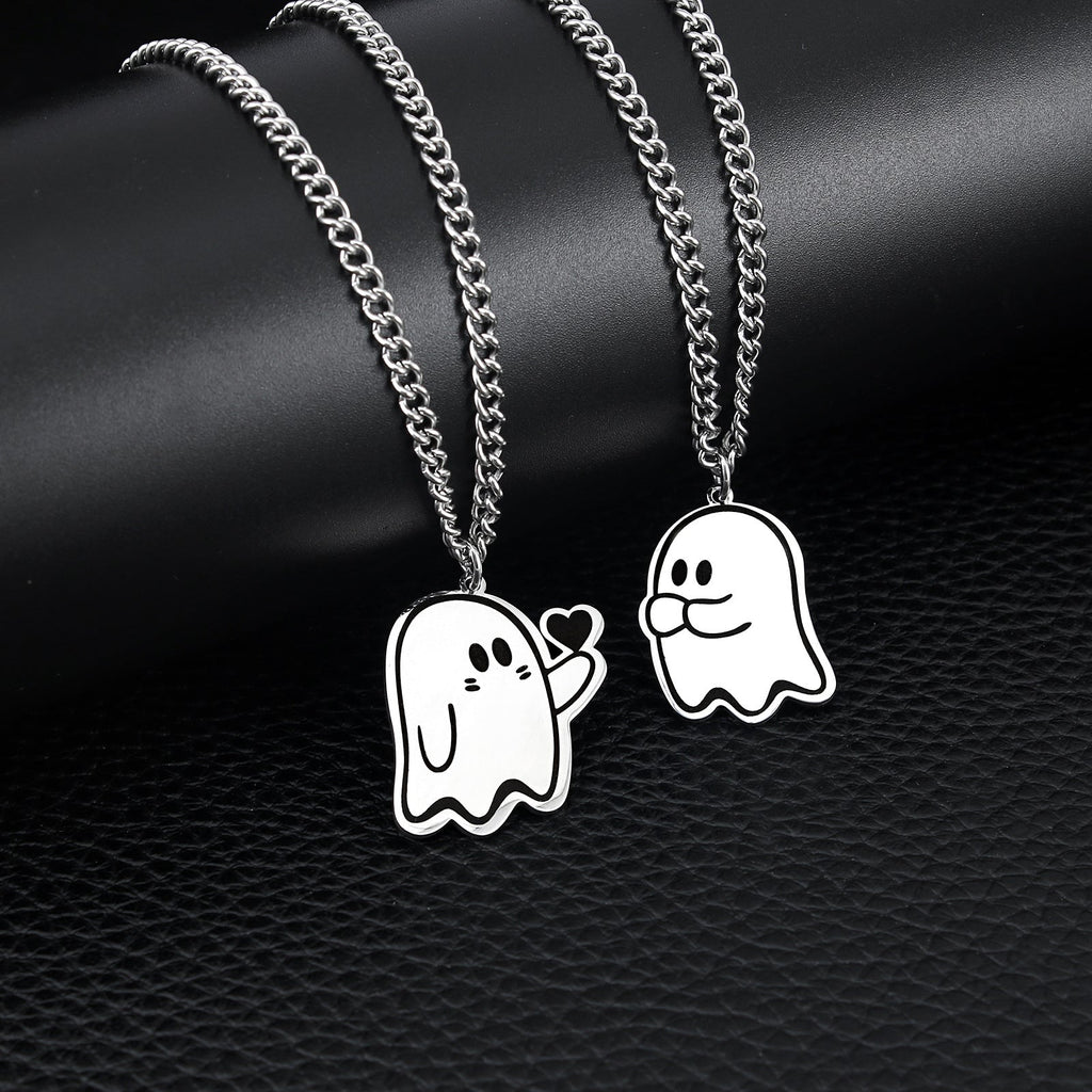 Cute Love Ghost Pendant Necklace | Halloween Style Unisex
