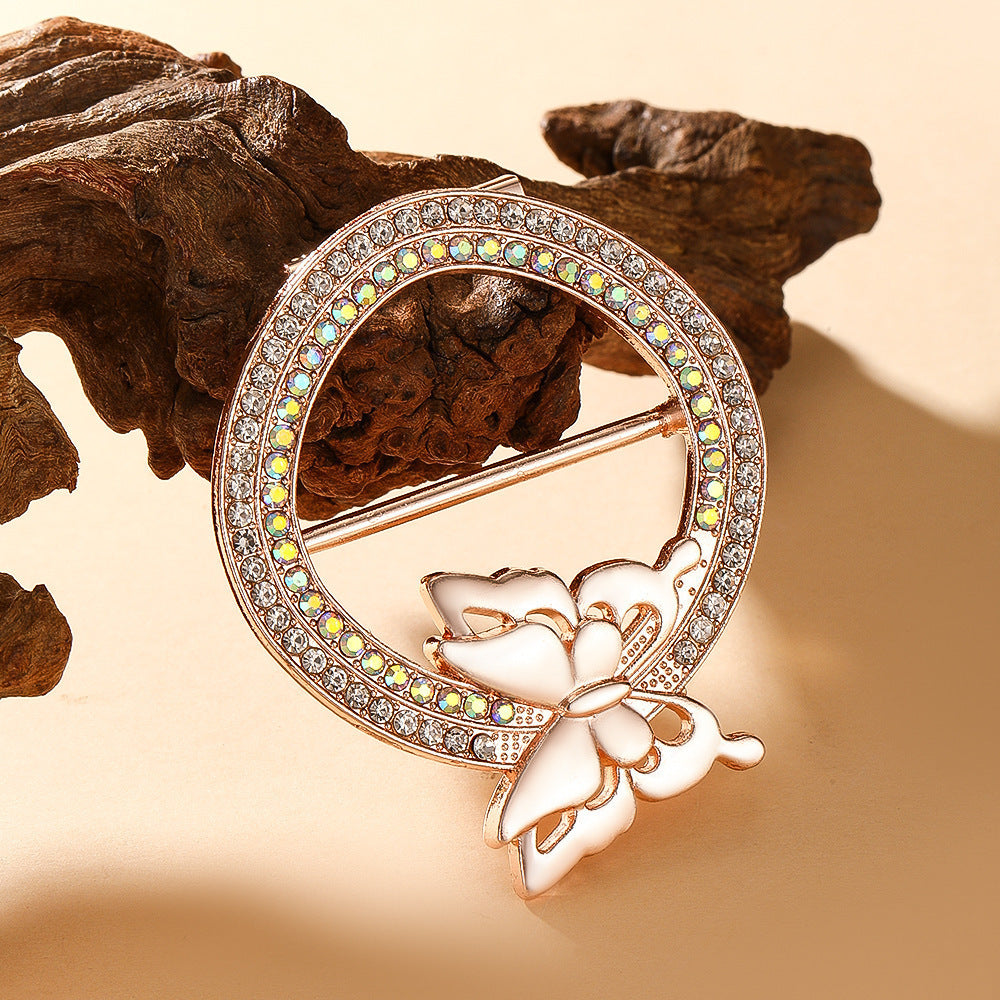 Butterfly Waist Clip Brooch | Alloy Diamond Korean Unisex