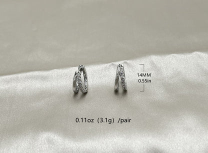 Electroplated Zircon Earrings | Alloy U-Shape Geometric Gold Silver