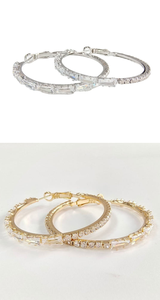 S925 Hollow Zircon Big Earrings | Copper Vintage White Gold