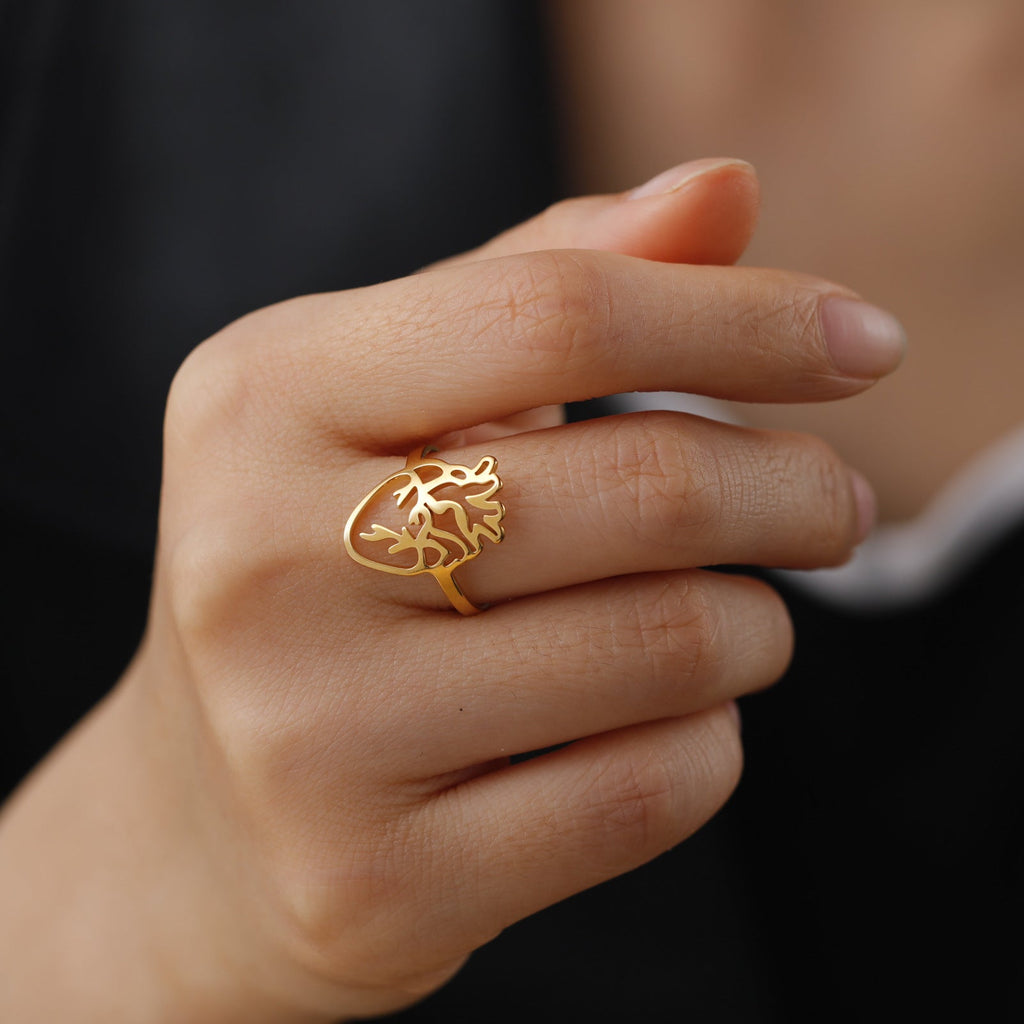 Hollow Brain-Shaped Titanium Steel Ring | Unisex Statement Piece