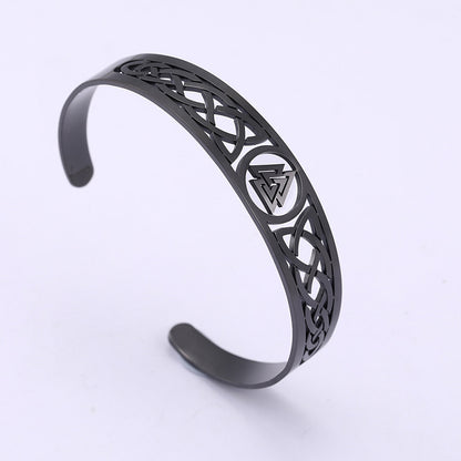 Valknut and Celtic Design Stainless Steel Bracelet