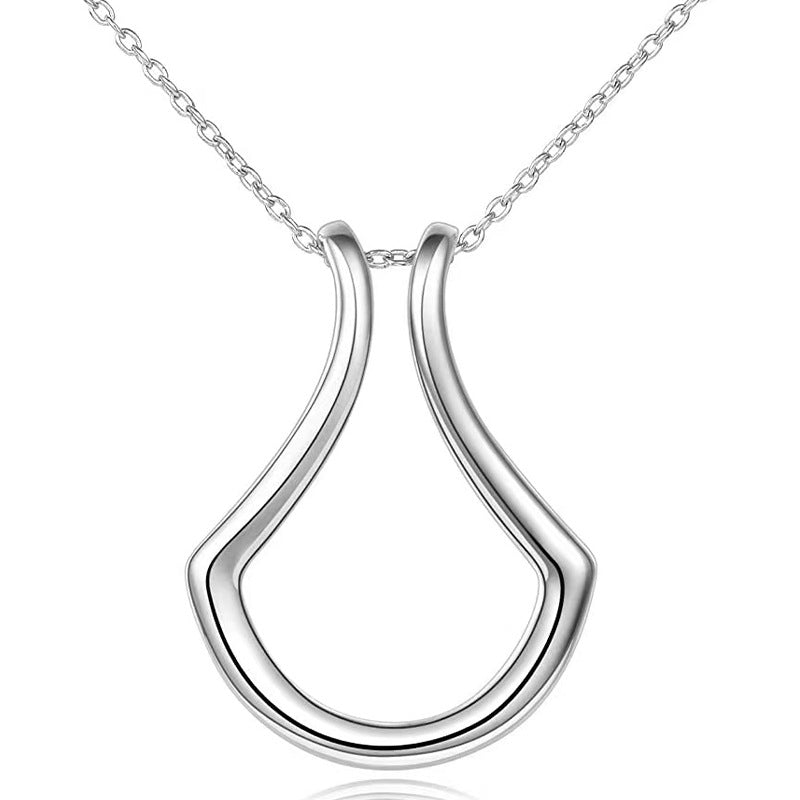 U-Shape Ring Holder Pendant Necklace for Women