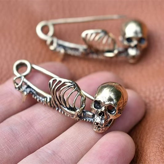Halloween Vintage Skull Brooch | Zinc Alloy Gold Silver Unisex