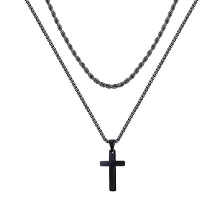 Cross Pendant Necklace in Titanium Steel