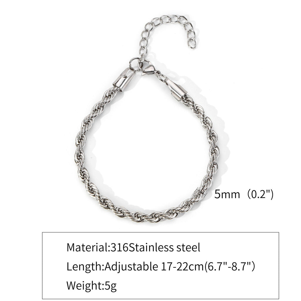 Stainless Steel 18K Cuban Chain Bracelet | Hemp Flower Design