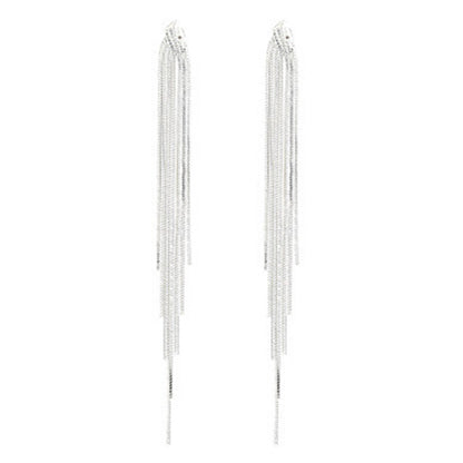 Long Fringe Tassel Earrings | Copper Gold Silver Gun Black