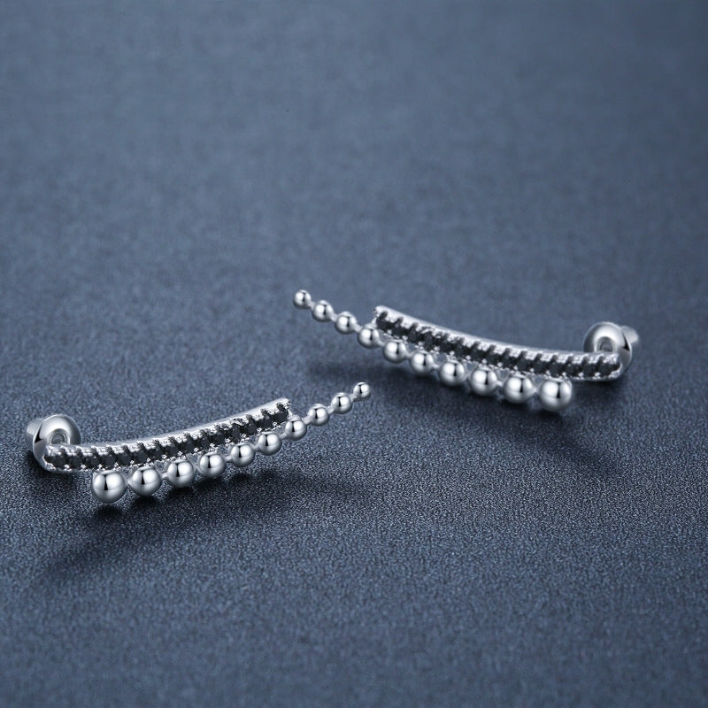 Long Bead Zircon Copper Earrings | Slimming Drop Natural Style