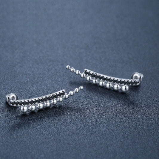 Long Bead Zircon Copper Earrings | Slimming Drop Natural Style