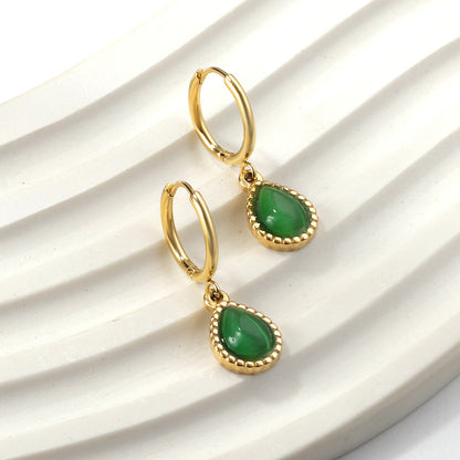 Simple Retro Drop Earrings | Stainless Steel Multi-Colour