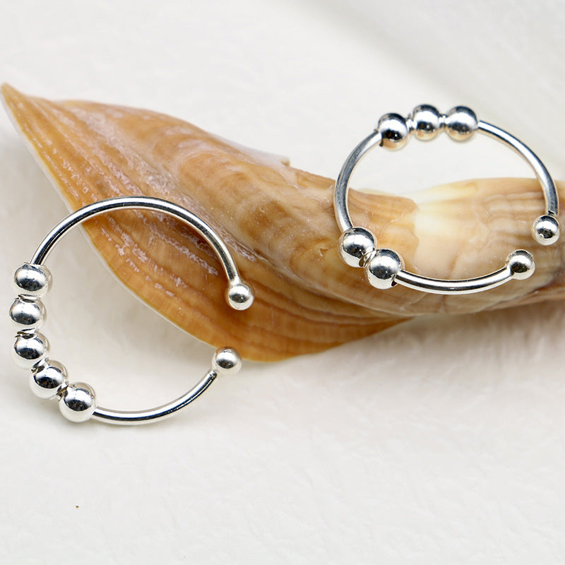 S925 Silver Rotatable Anti-Stress Ring | Adjustable Anxiety Ring