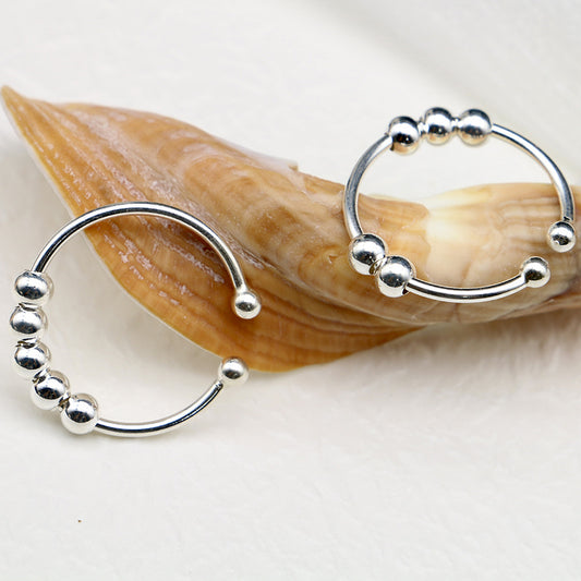 S925 Silver Rotatable Anti-Stress Ring | Adjustable Anxiety Ring