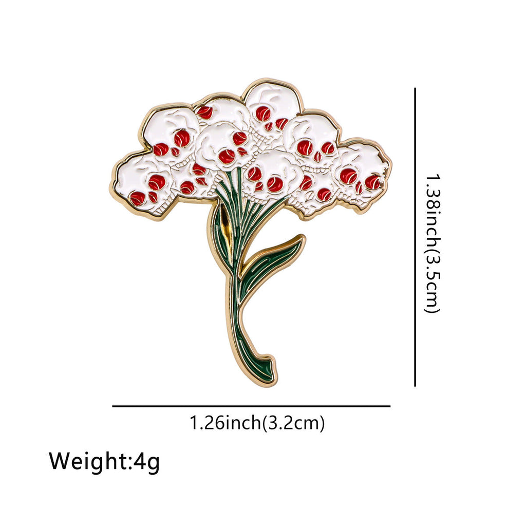 Skull Flower Brooch Pin | Alloy All-Match Badge Accessory