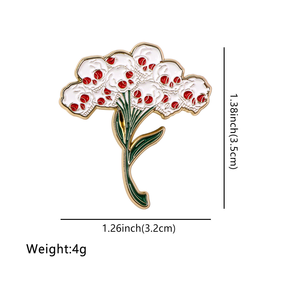 Skull Flower Brooch Pin | Alloy All-Match Badge Accessory