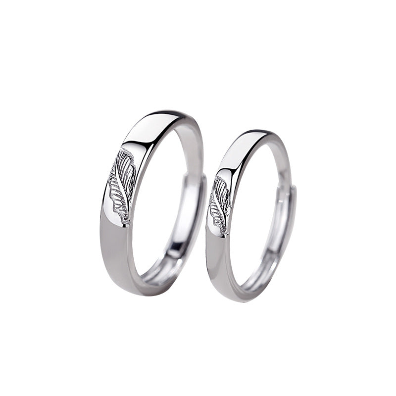 One Leaf Knows Autumn Couple Ring | Sterling Silver Leaf Design